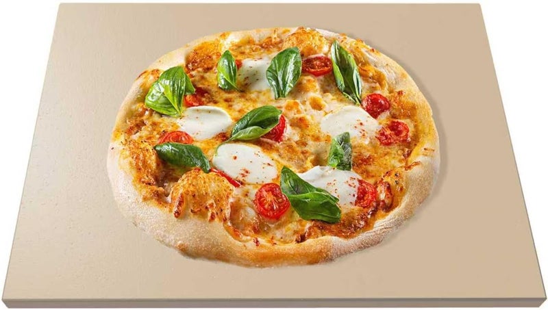 LAMPIZZERIA حجر بيتزا مستطيل 15"x12" للفرن والشواء والتخييم، حجر خبز كورديريت مع مقاومة عالية للحرارة - Image 1